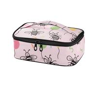 voucong Borsa per il pranzo Happy Birthday Bee Rosa Escursionismo Grande Capacità Tote Bag lunchera para almuerzo
