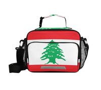 voucong Borsa termica da donna con bandiera del Libano della Repubblica libanese con tracolla per il pranzo e campeggio per adolescenti