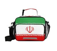 voucong Borsa termica per il pranzo con bandiera dell'Iran verde rosso per adulti con tracolla per il lavoro