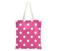 voucong Borsa tote da donna alla moda a pois rosa per le donne con tasche con manici borsa riutilizzabile tote bag bulk insegnante regalo