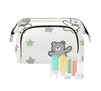 voucong Borse cosmetiche Portamonete da donna leggero per borsa medicina un simpatico e divertente orsacchiotto grigio