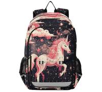 voucong borse di stato bambini zaino 8-12: moderno libro borse per la scuola superiore in colori assortiti Cartoon Rosa Sacro unicorni Nuvole