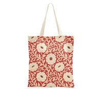 voucong Borse di tela con fiori di peonia rossa con manici per le donne con tasche con manici borse di totalizzatore riutilizzabili regali colleghi sfusi