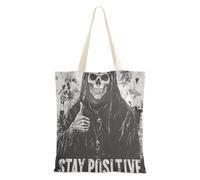 voucong Borse di tela con manici con teschio della Morte Dio della Morte per le donne con tasche con manici borse riutilizzabili Bulk Tote Bags regalo di compleanno