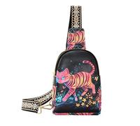 voucong borse fresche alla moda gatto rosa fuoco per le donne borsa multiuso per le donne crossbody per l'escursionismo, Gatto Rosa Fuoco Cool, 1 size