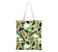 voucong Borse in tela con cerniera mimetica verde per le donne per le donne con tasche con manici borse in tela riutilizzabili regali freddi sfusi per amiche femminili