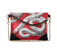 voucong Borsette da polso da donna in poliuretano, pochette casual da polso, per signora arte, argento, serpente, rettile
