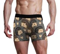 voucong Boxer da uomo a forma di cuore con riccio giallo marrone, Marrone Giallo Riccio Cuore, L