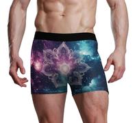 voucong Boxer da uomo colorato con mandala celeste, Mandala colorato del cielo, M