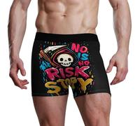 voucong Boxer da uomo con graffiti e triste mietitrici cartoni animati, Cartone animato Graffiti Triste Miet, S