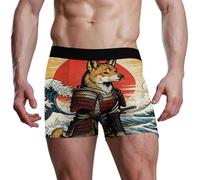 voucong Boxer da uomo con onde del mare dell'oceano giapponese Samurai, Cane samurai delle onde del mare dell'oceano giapponese, XXL