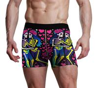 voucong Boxer da uomo con scheletri lesbiche con carta dei tarocchi, boxer da uomo traspiranti, Scheletri Lesbiche Tarocchi, XL