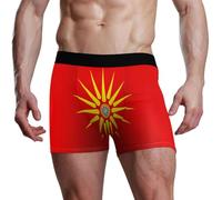 voucong Boxer da uomo etnico con bandiera macedone, Bandiera etnica macedone, S