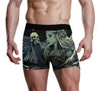 voucong Boxer da uomo gotico con teschio malvagio notte, Evil Skull Night Gothic, XL