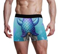 voucong Boxer da uomo viola con gnomo sirena, Gnomo Sirena Ragazza Viola, XL