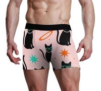 voucong Boxer retrò Mid Century Modern Cat per uomo uomo bambù biancheria intima, Gatto moderno retrò della metà del secolo, L