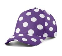 voucong Cappelli da baseball unisex per le donne che corrono cappellini per il viso, ottimo design all'aperto, motivo a pois viola