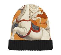 voucong Cappello da donna con cavallo etnico tribale, rosso, morbido, antivento, per camminare sulle ciaspole