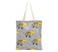 voucong Carino animale pattinaggio stelle nere borsa di tela grigia per le donne con tasche con manici riutilizzabile tela Tote Bags Bulk Canvas regalo