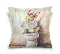 voucong Cartoon Carino Drago Verde Legge Il Giornale federa cuscino copre bulk Home Decor Per Letto Letto 18 x 18