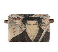 voucong Cestini giapponesi Samurai Cherry Blossoms 1 confezione, cestini pieghevoli e impermeabili con manico robusto borse carine per stoffa