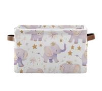 voucong Cestini minimalisti con elefanti dei cartoni animati, 1 confezione, cestini pieghevoli e impermeabili per scaffali con robusta borsa con manico decorativo per dormitorio