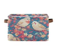 voucong Cestini portaoggetti blu in stile astratto per uccelli estetici, 1 confezione, cestini pieghevoli e impermeabili per organizzazione e stoccaggio con manico robusto per esterni per camera da