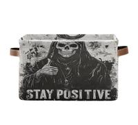 voucong Cestini portaoggetti gotici con teschio della morte, 1 confezione, contenitori pieghevoli e impermeabili con manico robusto set di borse per fogli