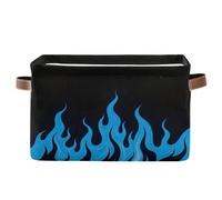 voucong Cestini portaoggetti neri fluorescenti blu fiamma fredda 1 confezione, cestini pieghevoli e impermeabili per contenitori con manico robusto atorage essenziali per la cucina