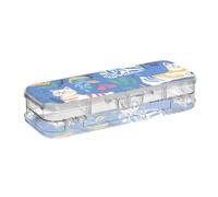 voucong Chic American Cats Royal Blue - Astuccio rigido per matite a doppio strato, con coperchio a scatto