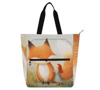 voucong Chubby Fox - Borsa a tracolla per bambini, studenti, adulti, impermeabile, con tasche con cerniera, per scuola, lavoro, viaggi