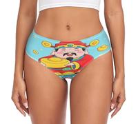 voucong Cinese Dio Ricchezza Ricca Triangolo Della Donna Blu Mutandine Un Pezzo Hip Design Mutandine Della Donna Traspirante, Ricchezza Dio Cinese Ricca Blu, M