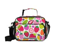 voucong Colorato e carino fragole Lunch Box per le donne con tracolla borsa cibo per adolescenti campeggio