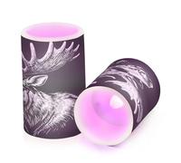 voucong Cool Moose Candele senza fiamma tremolanti nere con timer luci elettroniche impermeabili per uomo candele a batteria LED per matrimonio set da 2 pezzi