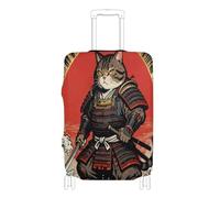 voucong Copertura elastica antipolvere per valigie, protezione per valigie, adatta a gatti samurai giapponesi da 45-81 cm, Gatto samurai delle onde del mare dell'oceano giapponese, M 22-24 in