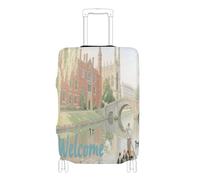 voucong Copertura elastica extra large antigraffio per valigia, accessorio da viaggio, adatta per 45-81 cm, benvenuto nella cultura del paesaggio del Regno Unito, Benvenuti nel Regno Unito Scenery