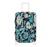 voucong Copertura elastica extra large per bagagli, antigraffio, copertura elastica per bagagli, adatta per 45-81 cm, motivo: William Morris, colore foglia di tè, William Morris Fiore Teal, XL 29-32