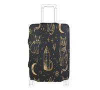 voucong Copertura elastica extra large per valigie elastica per valigie, adatta per 45-81 cm, colore nero e oro con Tarocchi Goth Cat, Gatto dei tarocchi gotici nero e oro, L 26-28 in, Classico