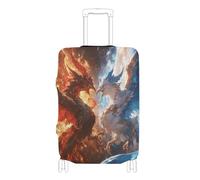 voucong Copertura elastica grande per valigie, resistente ai graffi, adatta per valigie da viaggio, 45-81 cm, rosso e blu Ice and Fire Phoenix, Fenice di ghiaccio e fuoco rosso e blu, XL 29-32 in