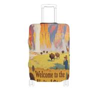 voucong Copertura elastica per bagagli, antigraffio, adatta per bagagli da 45,7 a 81,7 cm, benvenuto nella cultura del paesaggio del Regno Unito, Benvenuti nel Regno Unito Scenery Culture, M 22-24 in