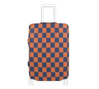 voucong Copertura elastica per bagagli da viaggio, antigraffio, per valigie, protezione per bagagli, adatta per 45-81 cm, arancione e blu, motivo scozzese americano, Plaid americano arancione e blu, M