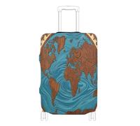 voucong Copertura elastica per bagagli da viaggio, lavabile, copertura elastica per bagagli, adatta per 45-81 cm con mappa del mondo antico, Mappa del mondo antico, S 18-20 in, Classico