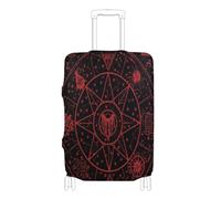 voucong Copertura elastica per bagagli, grande, lavabile, per valigie, adatta per 45-81 cm, gotico, rosso, nero, per Halloween, Tarocchi e astrologia, Gotico Rosso Nero Halloween Tarocchi Astrologia