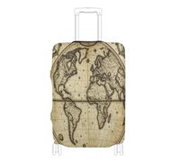 voucong Copertura elastica per bagagli grande, resistente ai graffi, accessorio da viaggio per valigie da 45-81 cm, vintage mappa oceanica antica, Mappa Vintage Oceano Mappa Antica Bussole Globe