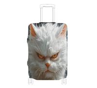 voucong Copertura elastica per bagagli lavabile copertura per bagagli adatta a cartoni animati 45-81 cm divertente angora turca gatti rabbia, Cartoon Funny Angora Turco Gatti Rabbia, M 22-24 in