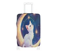 voucong Copertura elastica per bagagli resistente ai graffi adatta per valigie accessori da viaggio adatta a gatti da 45-81 cm a 81 cm con gatto luna stellata cartoni animati anime, Gatto Luna