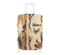 voucong Copertura elastica per bagagli, resistente ai graffi, adatta per valigie da 45,7 a 81,7 cm, benvenuto in Egitto, scenario culturale, Benvenuti in Egitto Paesaggio Cultura, M 22-24 in, Classico