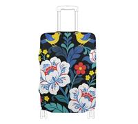 voucong Copertura elastica per bagaglio a mano, lavabile, per valigie da viaggio, adatta per 45-81 cm William Morris con fiori blu e uccello, William Morris Blue Flower Bird, L 26-28 in, Classico
