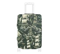 voucong Copertura elastica per valigia, resistente ai graffi, accessorio da viaggio per valigie da 45-81 cm, stile pirati William Morris, kaki, barca a vela, William Morris Style Pirates Khaki Barca a