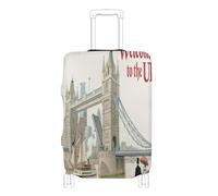 voucong Copertura elastica per valigie, accessori da viaggio, adatta per 45-81 cm, benvenuti nel Regno Unito, Benvenuti nel Regno Unito Scenery Culture, M 22-24 in, Classico